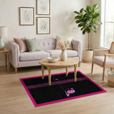 Pink Cosmic Abstract Area Rug with Moon Saturn