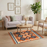 Bold Orange Bold Orange Southwestern Geometric Area Rug