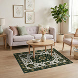 Black Gold Floral Persian Area Rug