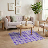 Purple Gingham Plaid Area Rug
