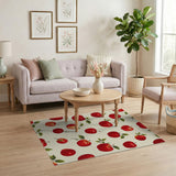 Ripe Red Apple Fruit Pattern Area Rug