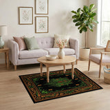 ODIKA Gothic Haunted Manor Washable Area Rug - Low Pile Spooky Whimsical Home Decor