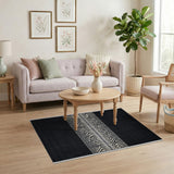 Black Zebra Stripe Area Rug