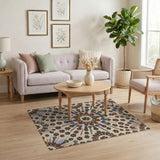 Rainbow Paw Print Mandala Area Rug