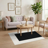 Black White Distressed Vintage Area Rug