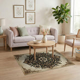 Vintage Ornate Peony Medallion Rug