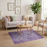 Purple Floral Vine Persian Rug