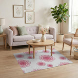 Scattered Blush Pink Roses Area Rug