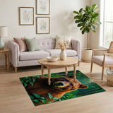 ODIKA Majestic Bear Forest Washable Low-Pile Area Rug - Non-Slip & Pet Friendly