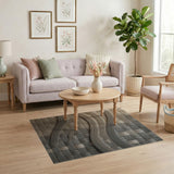 Beige Woven Wave Texture Area Rug