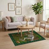 T-Rex Skeleton Prehistoric Forest Area Rug