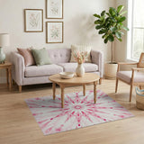 Radiant Pink Mandala Area Rug