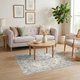 Vintage Purple Floral Medallion Area Rug