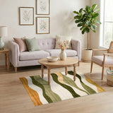 Verdant Wave Green Area Rug