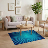 Electric Blue Sunburst Area Rug
