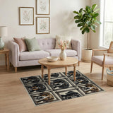 Rustic Framed Bernese Mountain Dog Portraits Rug