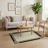 Geometric Modern Beige Geometric Frame Area Rug