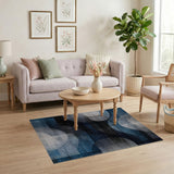 Geometric Modern Abstract Blue Geometric Modern Area Rug