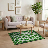 Scattered Shamrock Green Area Rug