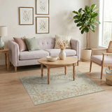 Elegant Beige Floral Border Area Rug