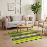 Bold Yellow Black Striped Area Rug