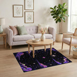 Purple Pixelated Cosmic Nebula Area Rug