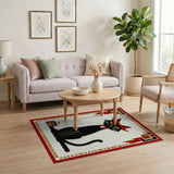 Black Cat in Red Sombrero Southwestern Rug