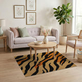 Multi-color and Patterns Bold Orange Tiger Stripe Area Rug