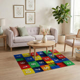 Vibrant Stacked Number Blocks Kids Area Rug