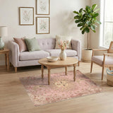 Pink Vintage Celestial Sun Moon Area Rug