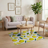 Fruit Pattern Yellow Sunny Lemon Slice Fruit Pattern Area Rug