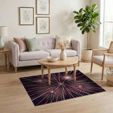 Vibrant Pink Fireworks Burst Area Rug