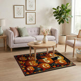 Jack-o'-Lantern Pumpkins Black Cats Halloween Rug