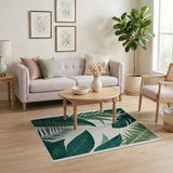 Lush Green Monstera Leaf Area Rug