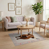 Shaggy Highland Cow Brown Area Rug