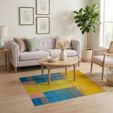 Multi-color and Patterns Vibrant Multi-Color Geometric Stripe Area Rug