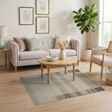 Beige Black Striped Woven Area Rug