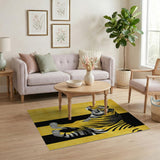Bold Yellow Tiger Geometric Area Rug