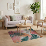 Vibrant Palm Monstera Leaf Area Rug