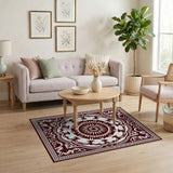 Ornate Red Medallion Persian Rug