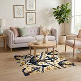 Navy Anchor Gold Star Coastal Area Rug