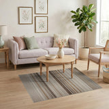Brown and Tan Brown Tan Striped Woven Area Rug