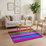 Geometric Modern Vibrant Multi-Color Vertical Stripe Area Rug