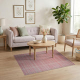 Faded Pink Dotted Grid Area Rug