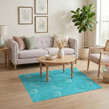 Whimsical Jellyfish Teal Area Rug