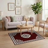 Red Maroon Persian Medallion Area Rug