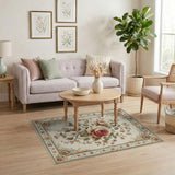 Pink Vintage Blush Rose Floral Area Rug