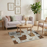 Adorable Brown Bear Kids Area Rug