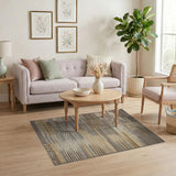 Brown Tan Distressed Geometric Area Rug