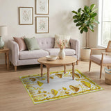 Whimsical Yellow Mushroom Grove Area Rug